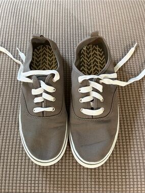 Faded Glory Taupe Canvas Sneakers with White Laces